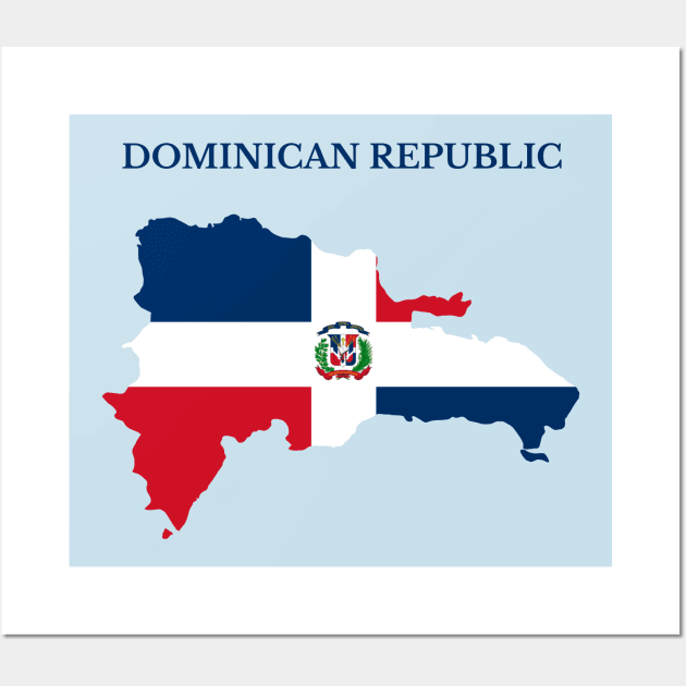 Dominican Republic Map Flag Wall Art by maro_00